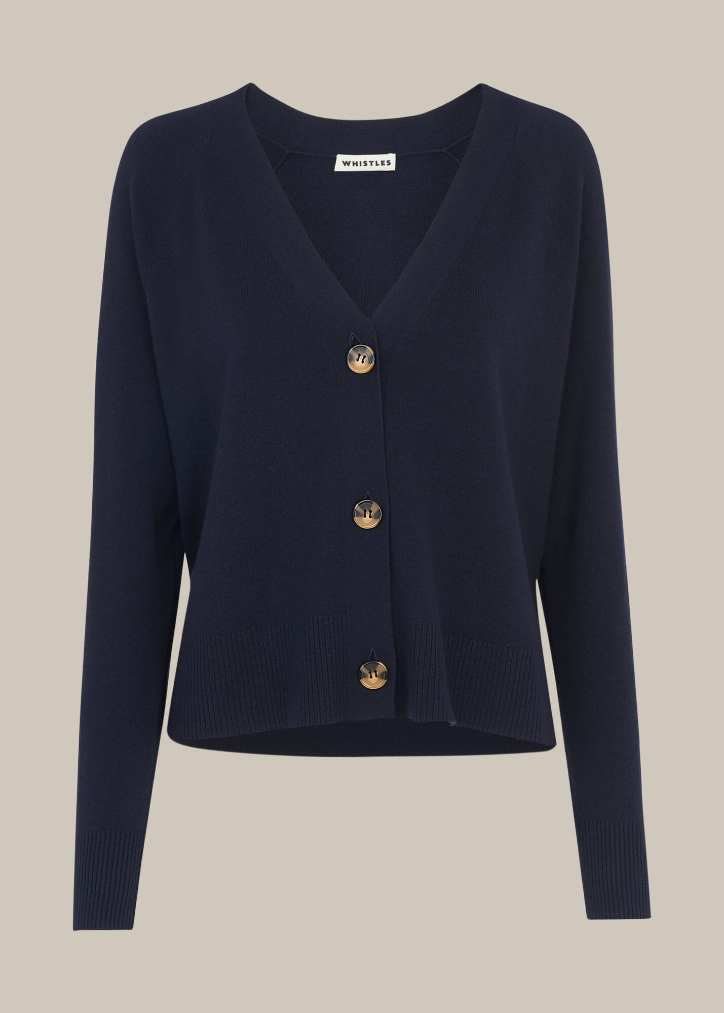 Navy Button Front Cardigan WHISTLES Whistles UK