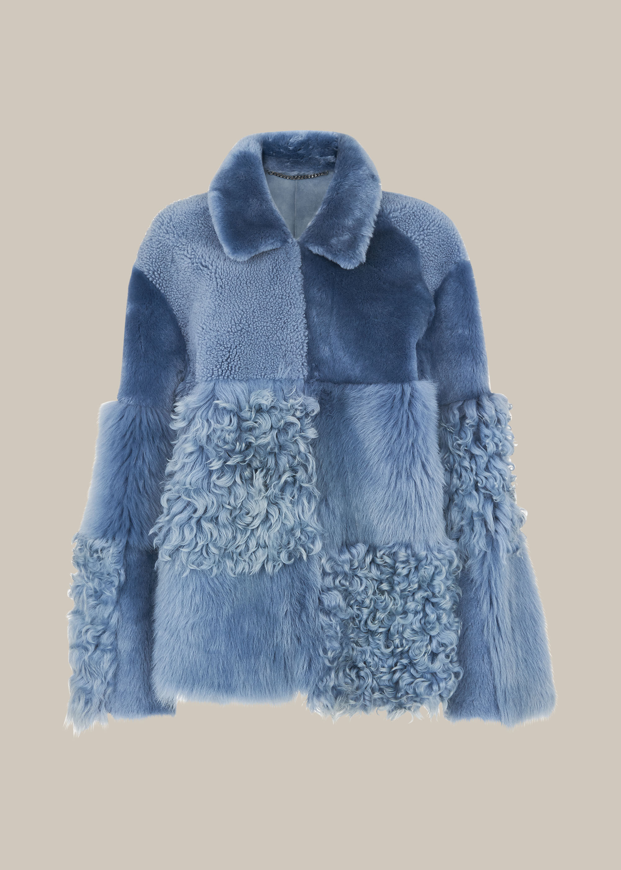 blue shearling coat