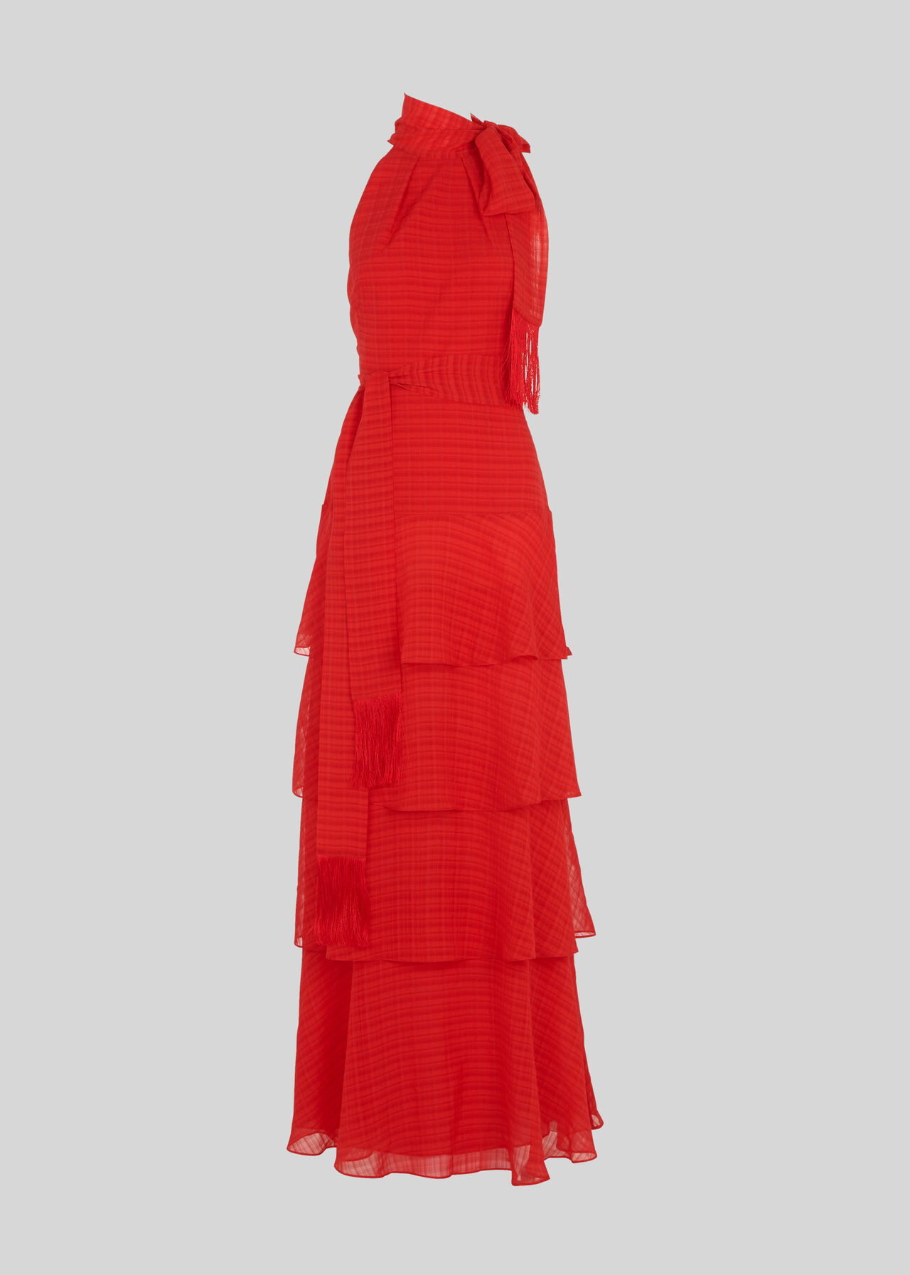 Marigold Tiered Maxi Dress Red