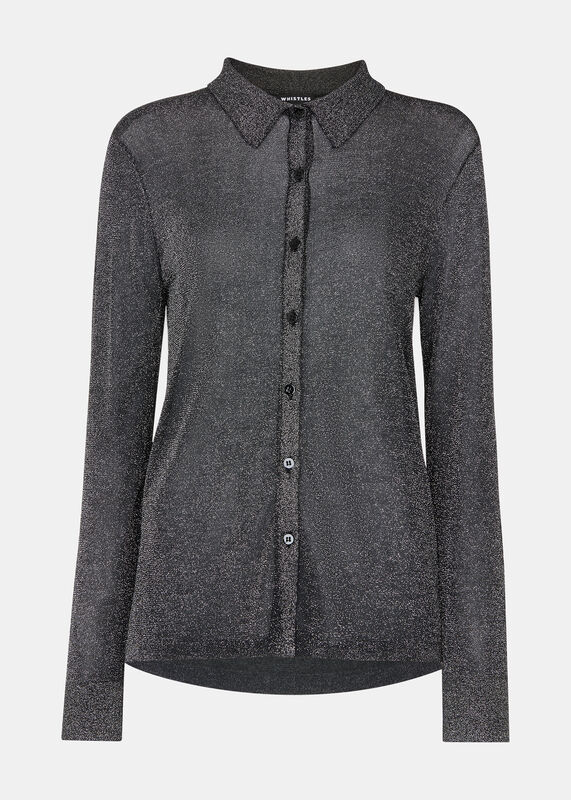 Black Sparkle Knit Shirt