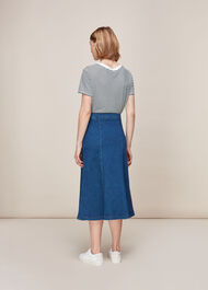 Oui Cherie Stripe Logo Tshirt Blue/Multi
