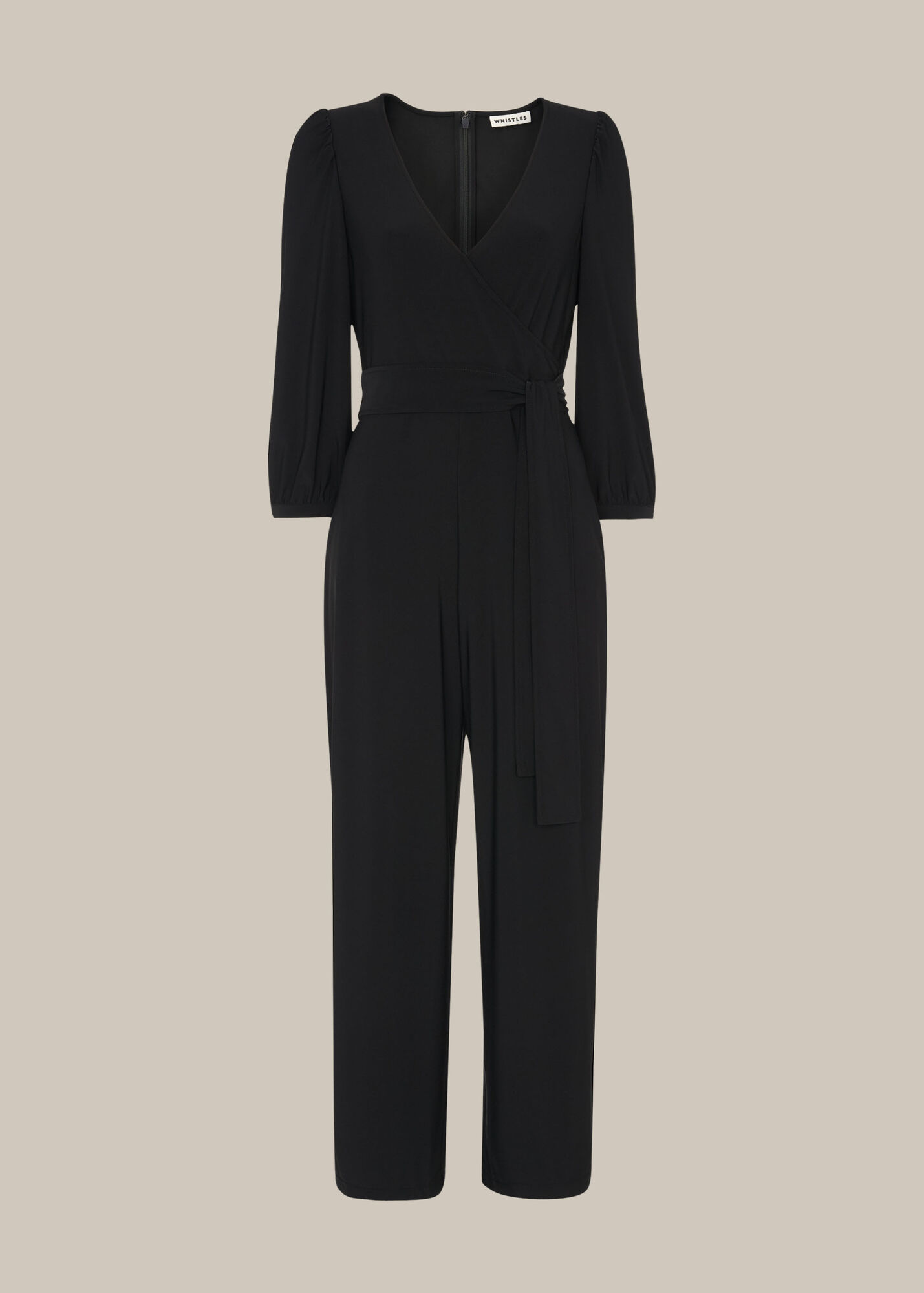Black Wrap Jersey Jumpsuit WHISTLES