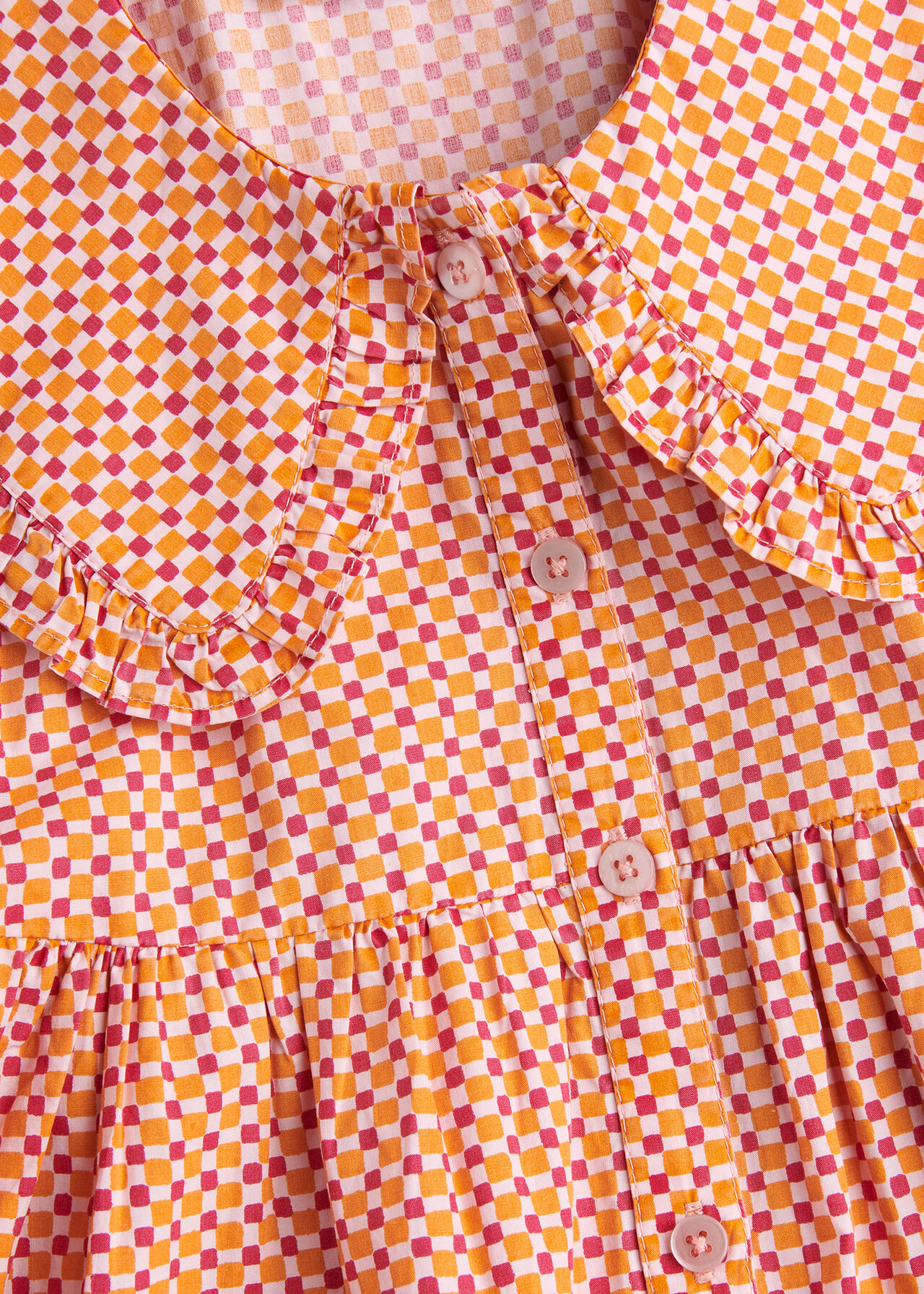 Ditsy Square Nova Collar Dress