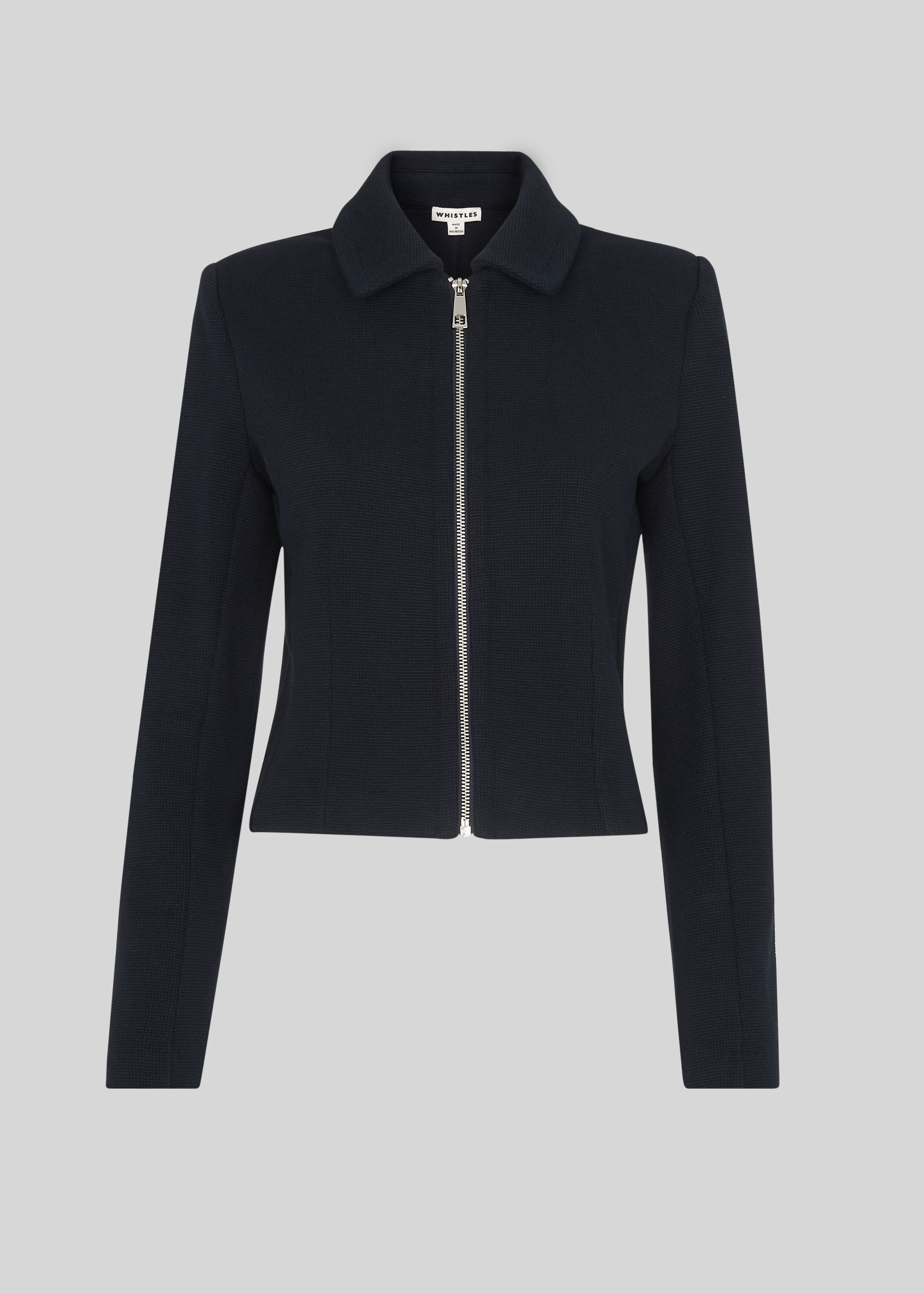 Navy Zip Front Jersey jacket