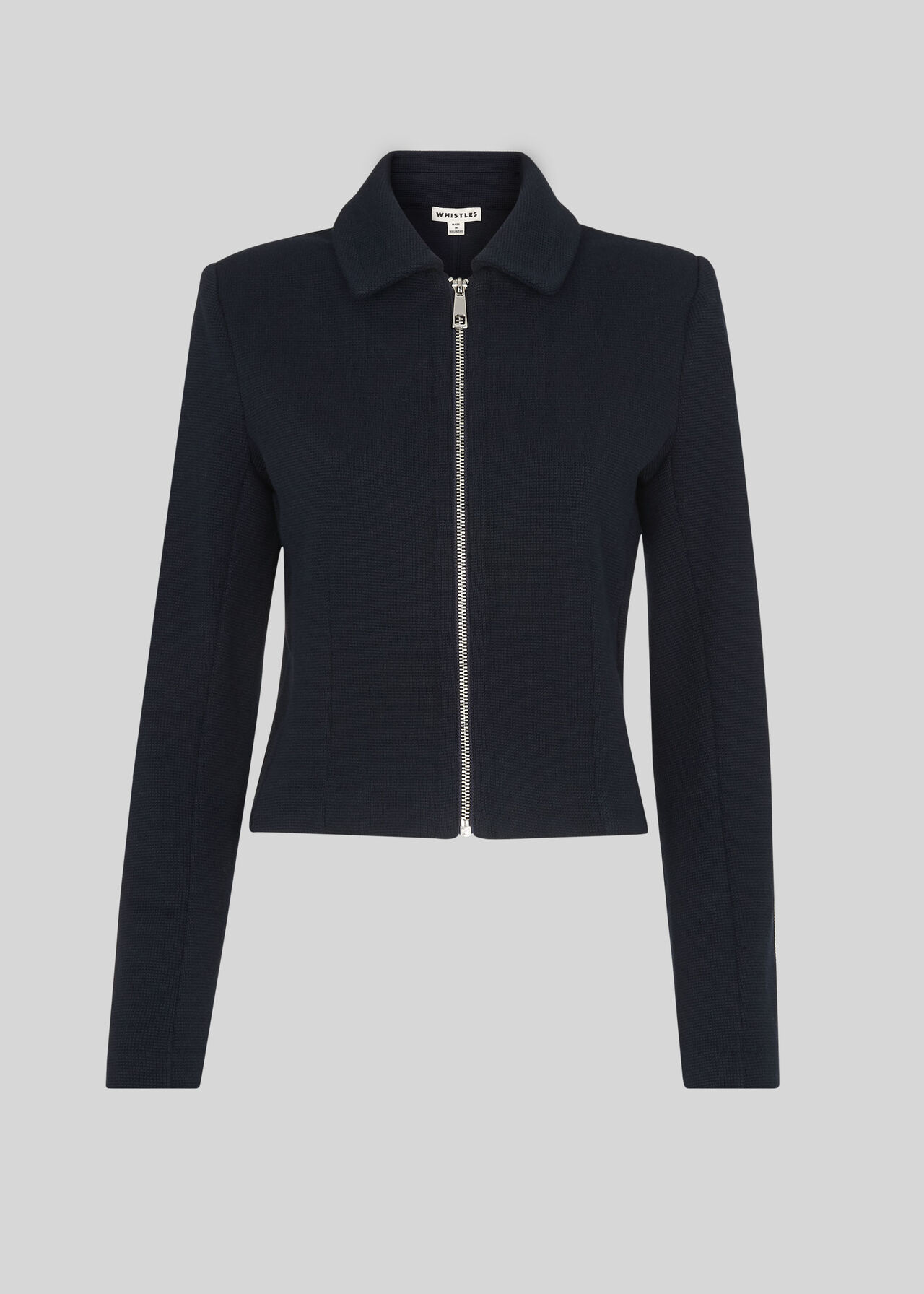 Zip Front Jersey jacket Navy