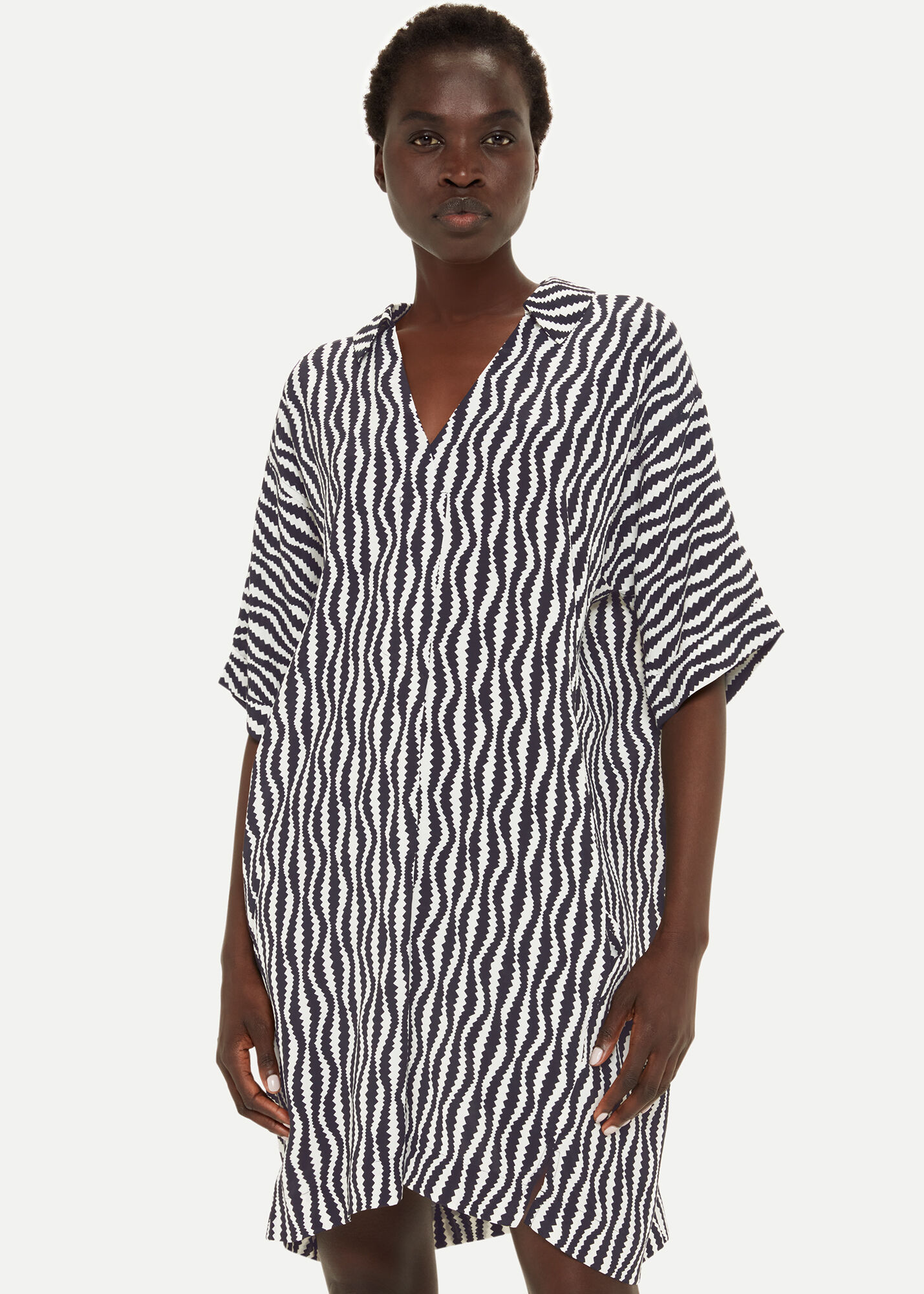 Black/White Melanie Optical Rope Dress | WHISTLES | Whistles UK