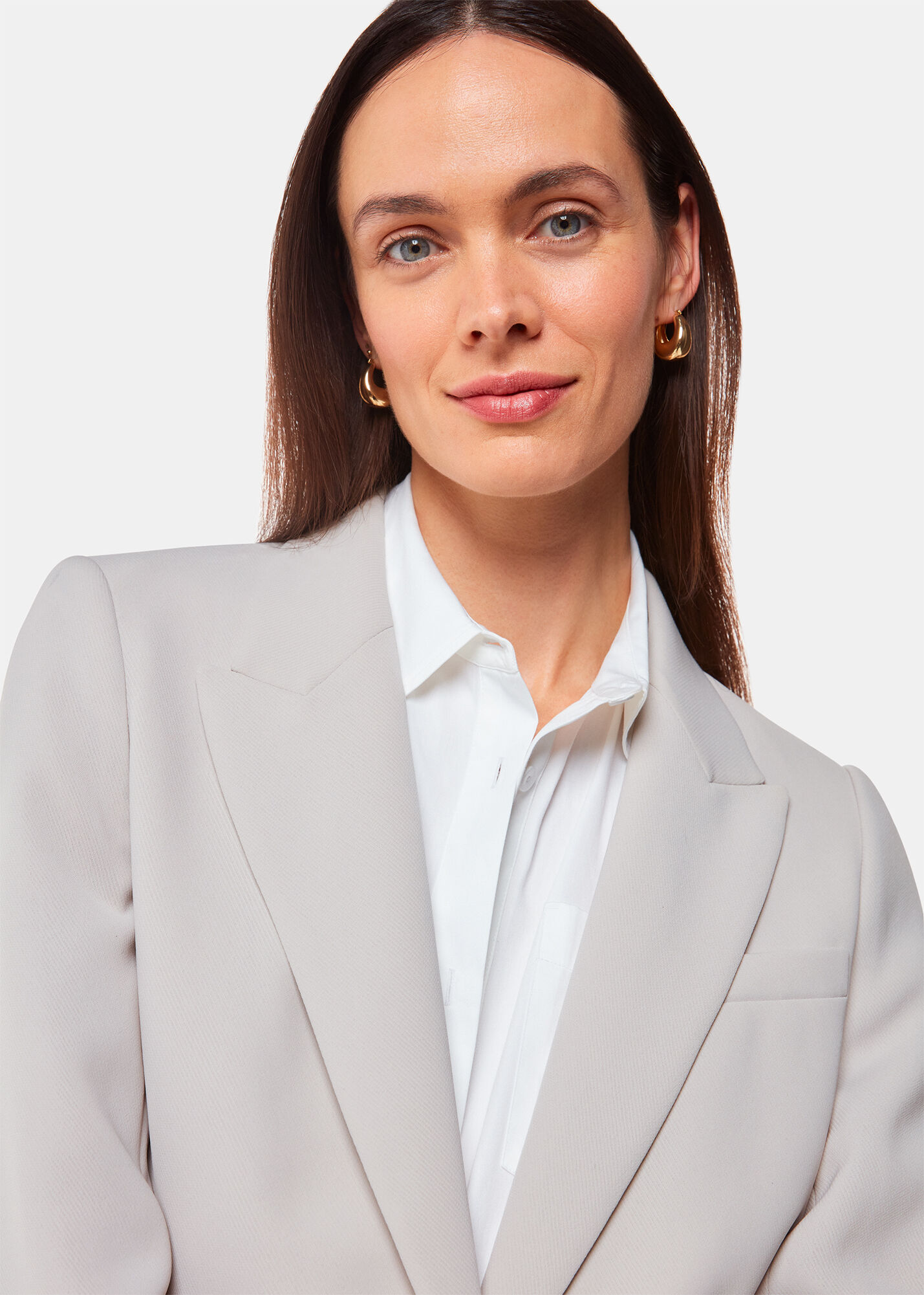 Boyfriend Blazer in Neutral Relaxed Fit Whistles Whistles US