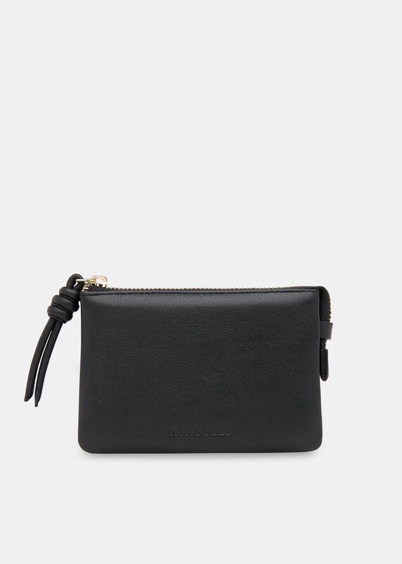 Black Knotted Zip Pull Purse