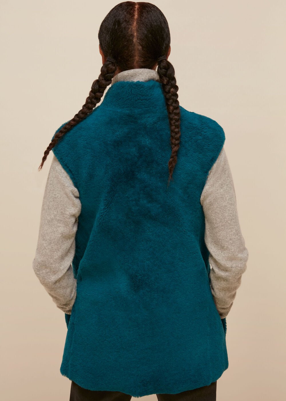 Meri Long Sheepskin Gilet