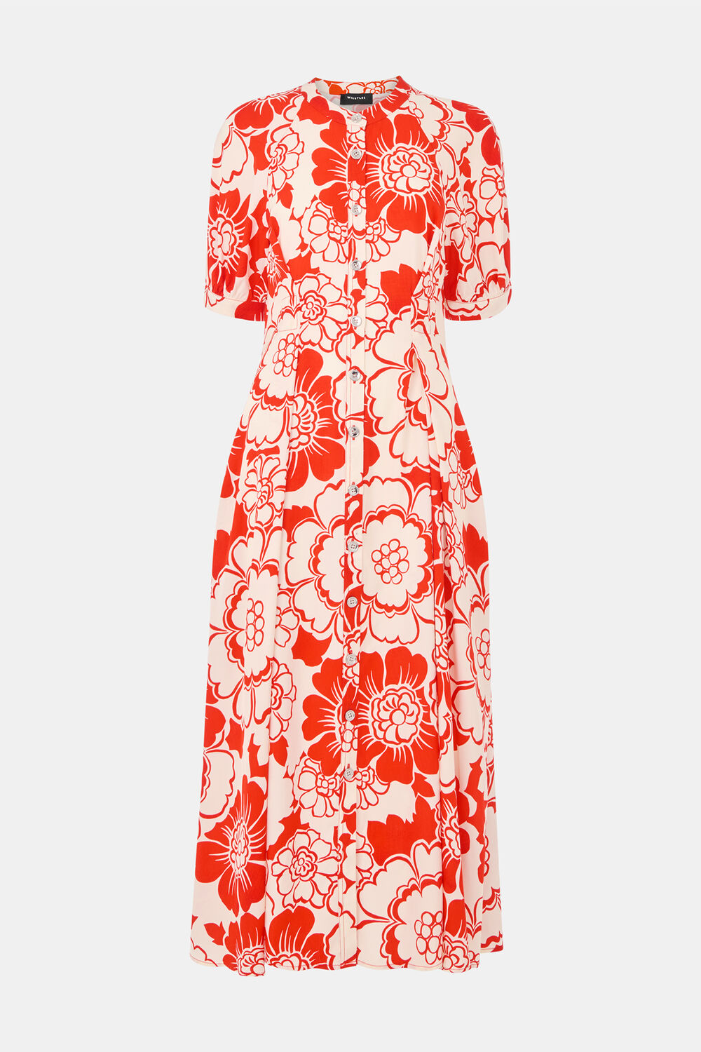 Red Petite Bloom Floral Midi Dress