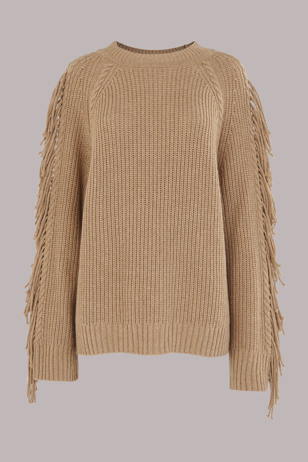 Fringe Sleeve Cable Sweater