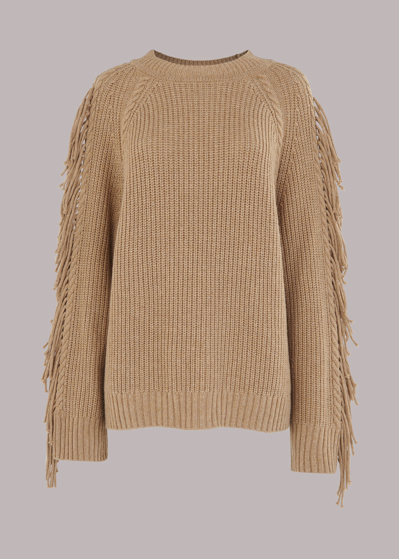 Fringe Sleeve Cable Sweater