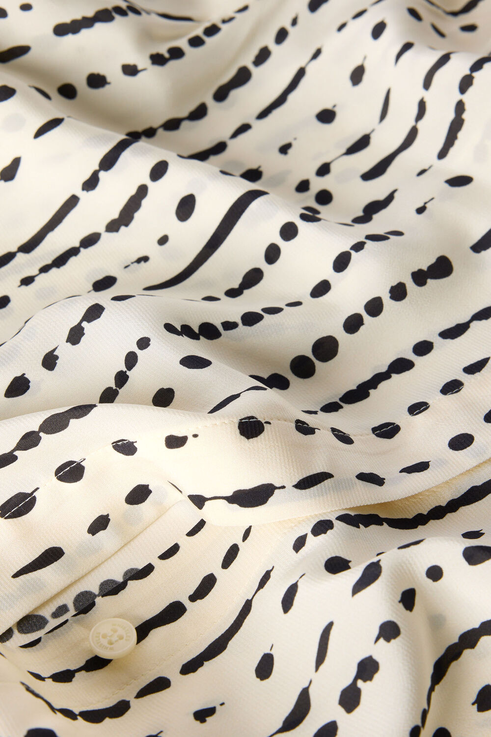 Ivory Dashed Spot Gathered Blouse