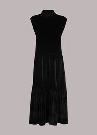 Tiered Jersey Velvet Dress
