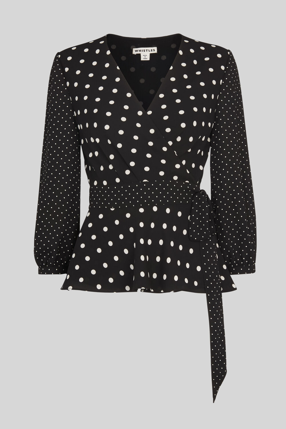 Multi Spot Print Wrap Top