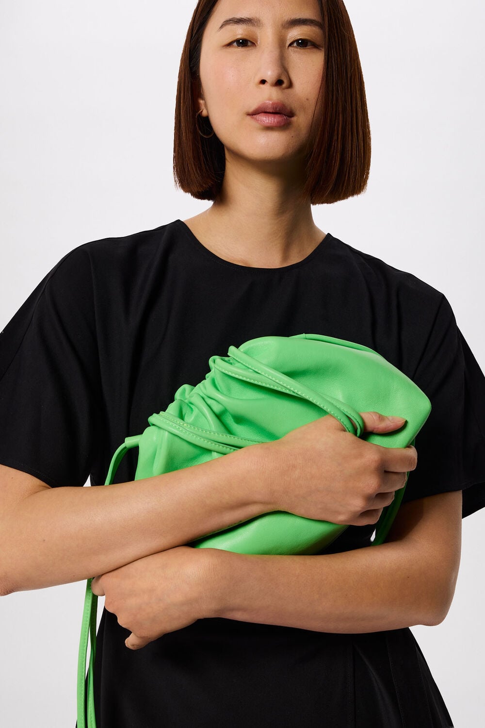 Green Limited Soft Ruched Bag