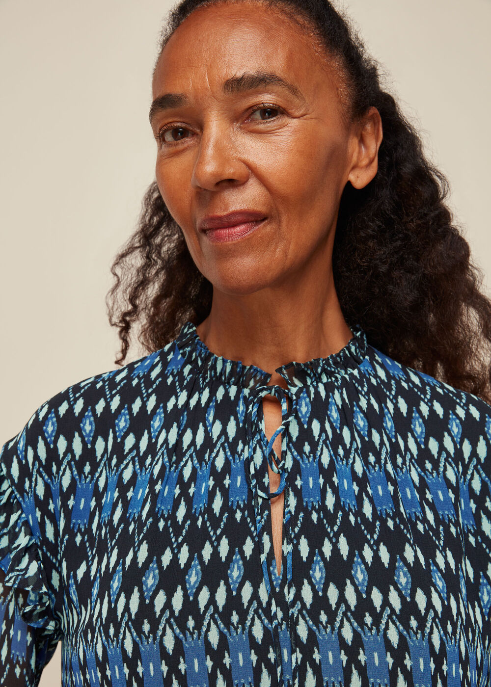 Ikat Diamond Print Blouse
