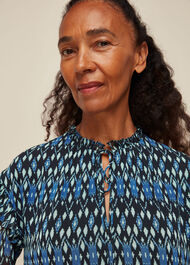 Ikat Diamond Print Blouse