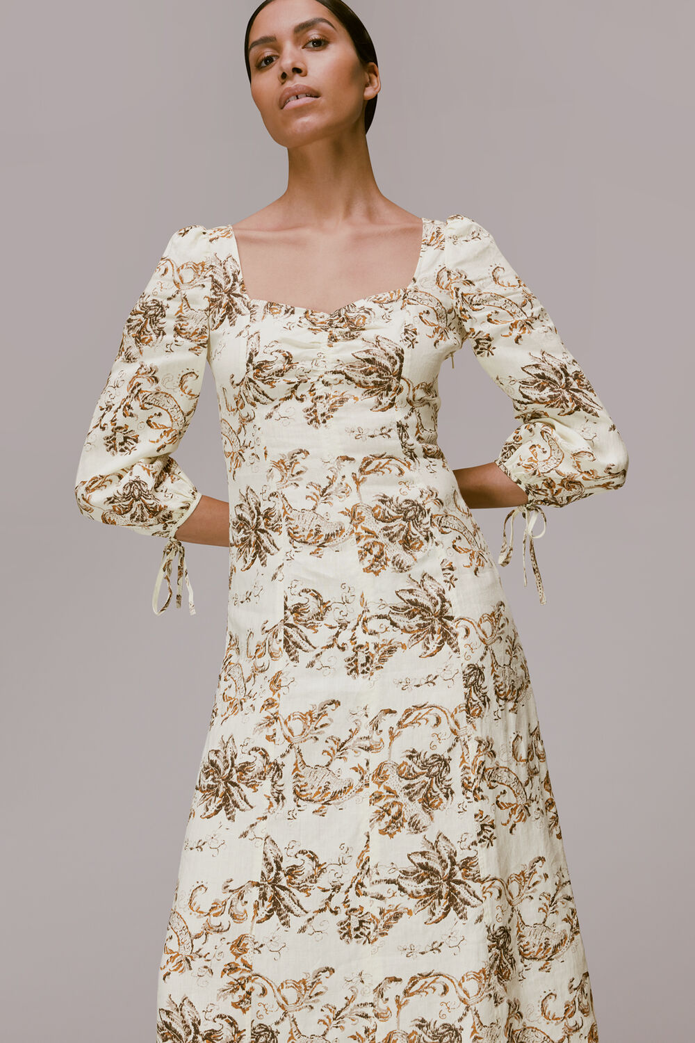 Halle Rococo Linen Blend Dress