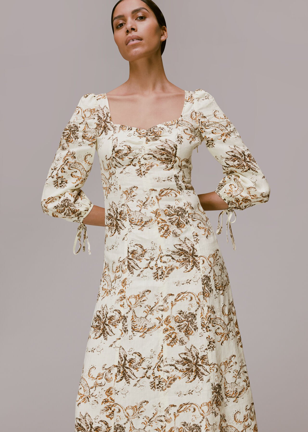 Halle Rococo Linen Blend Dress