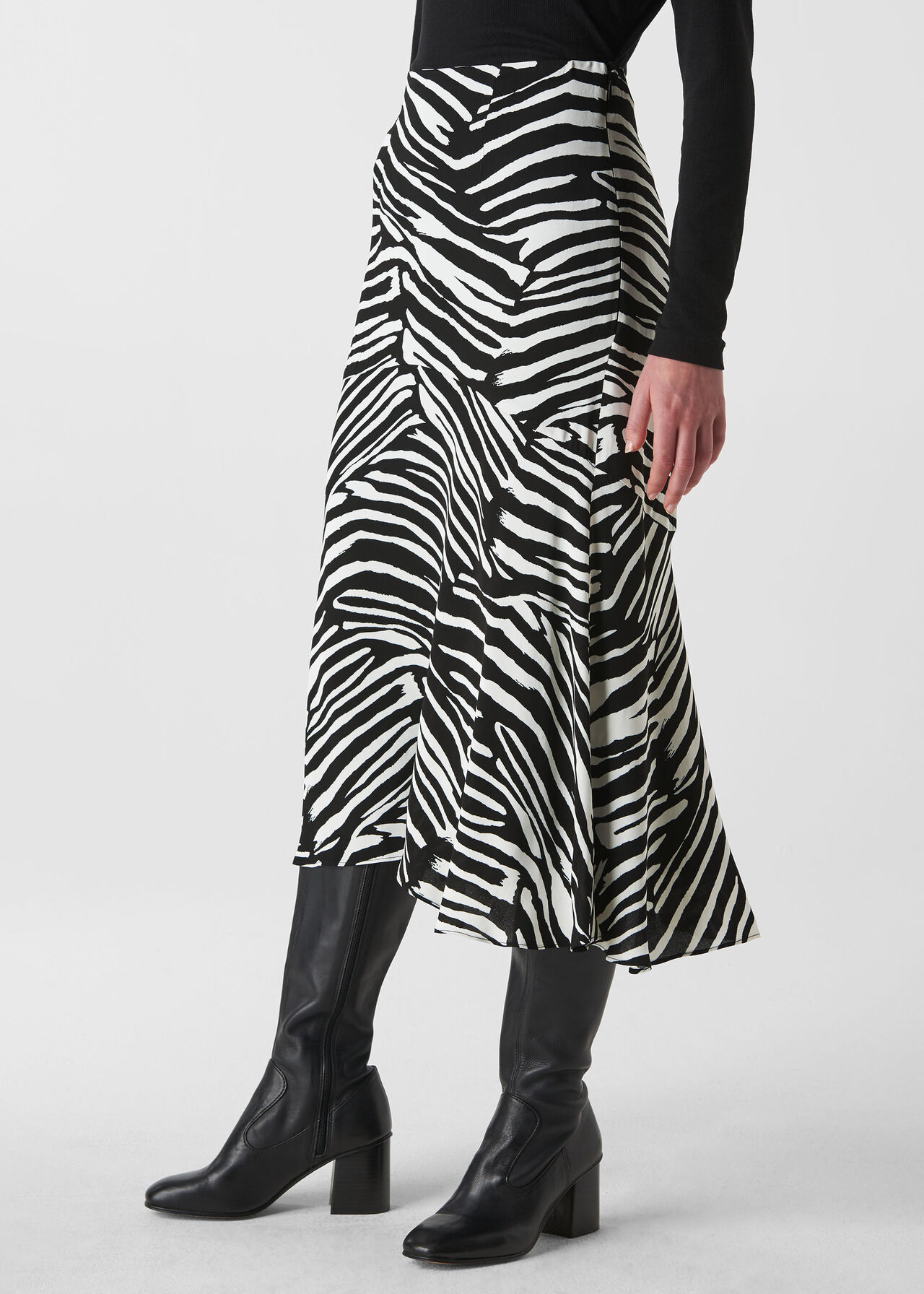 Zebra Print Skirt Black and White