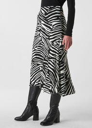 Zebra Print Skirt Black and White