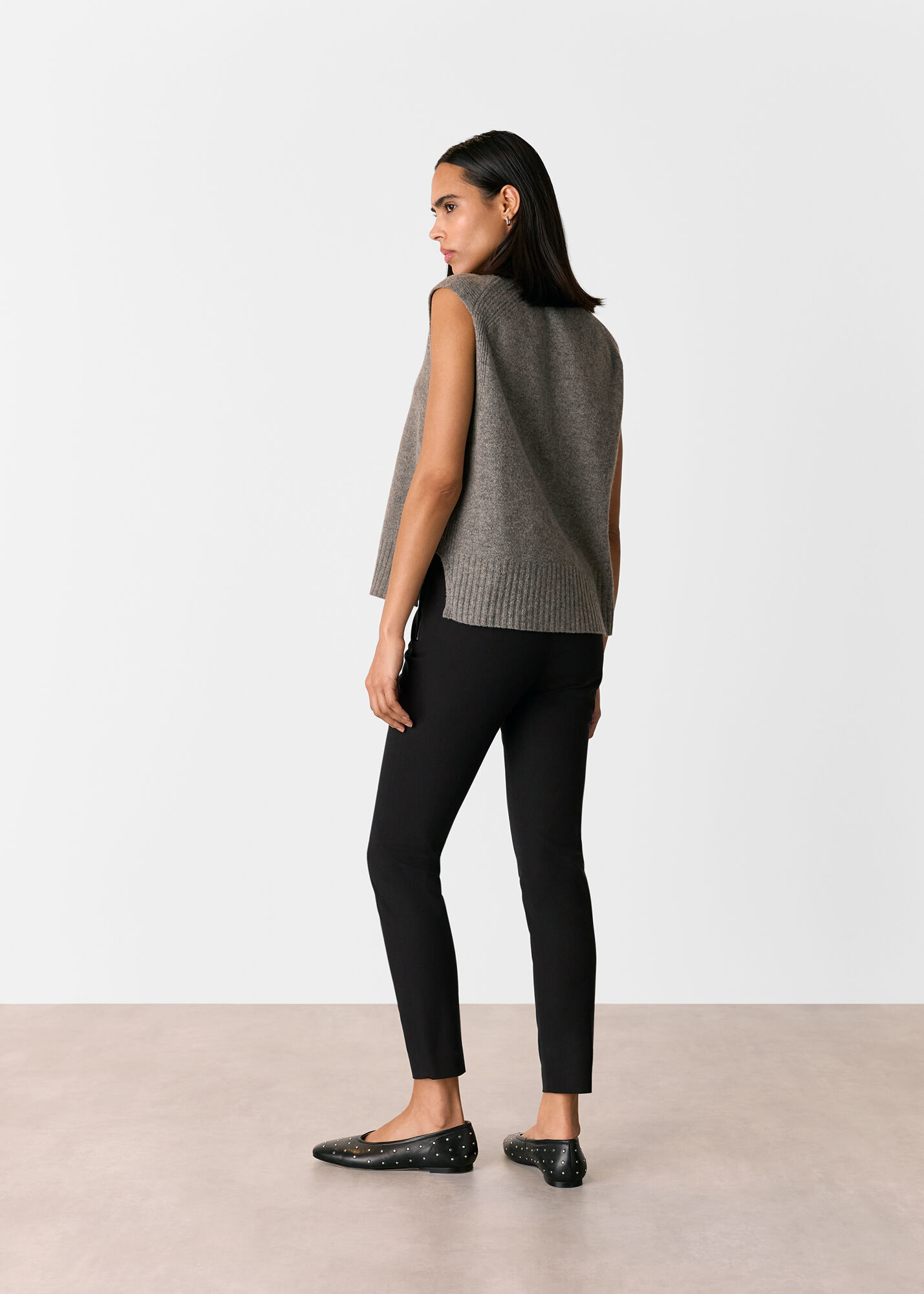 Black Super Stretch Trouser | WHISTLES | Whistles US |