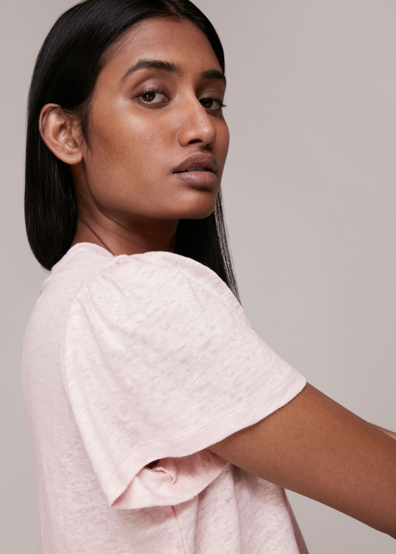 Linen Sleeve Detail Tee