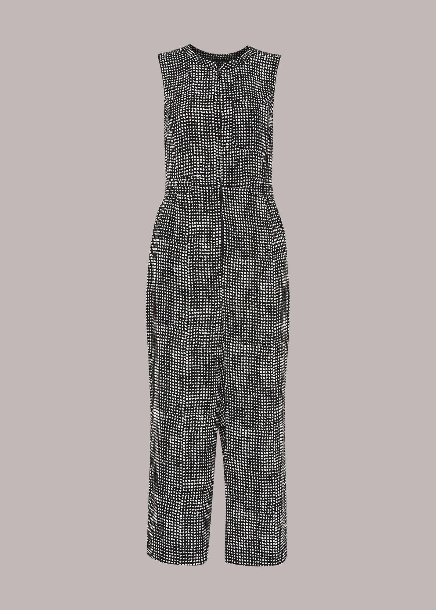 Black/Multi Josie Spotted Check Jumpsuit WHISTLES Whistles