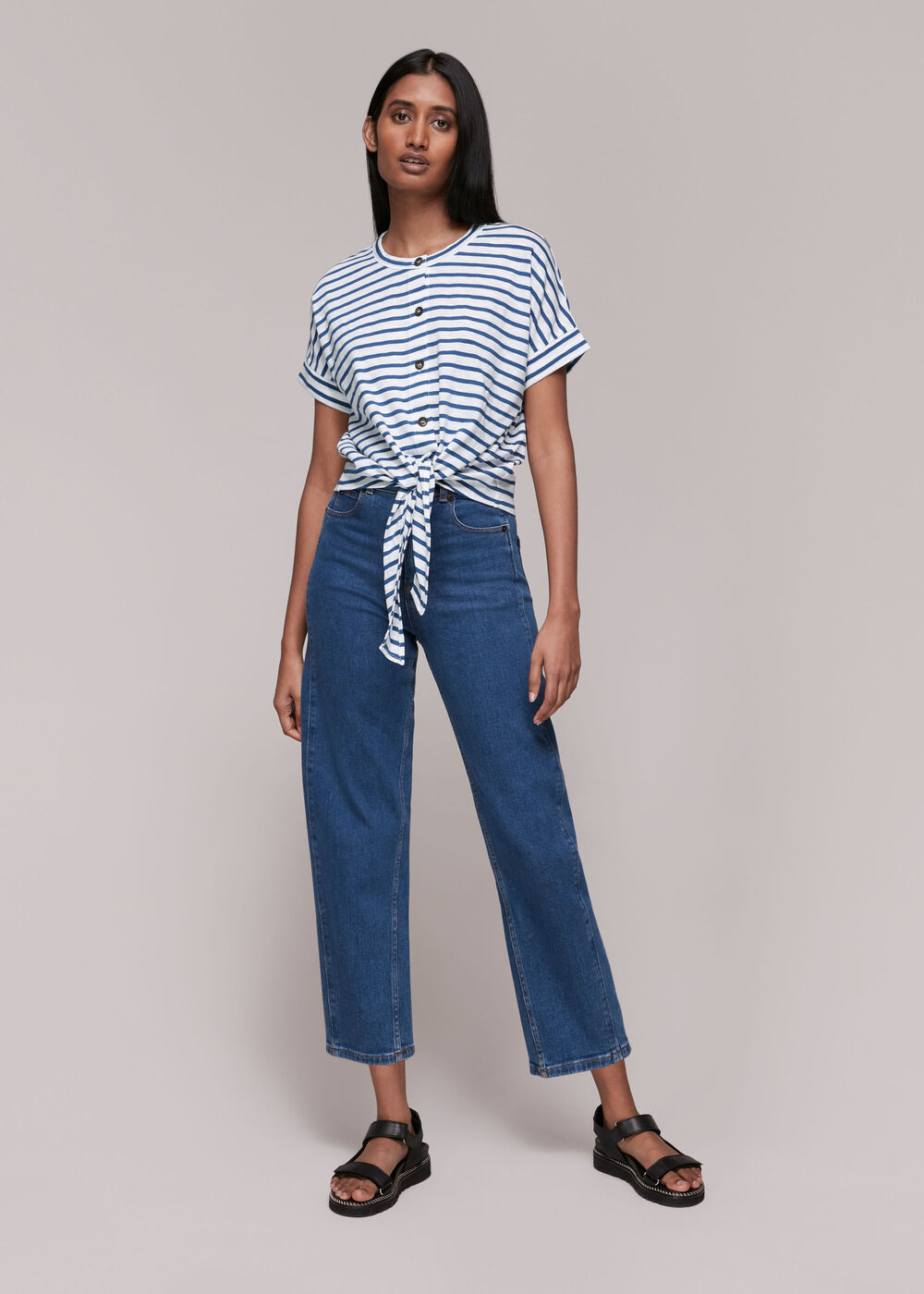 Stripe Tie Front TShirt