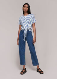 Stripe Tie Front TShirt