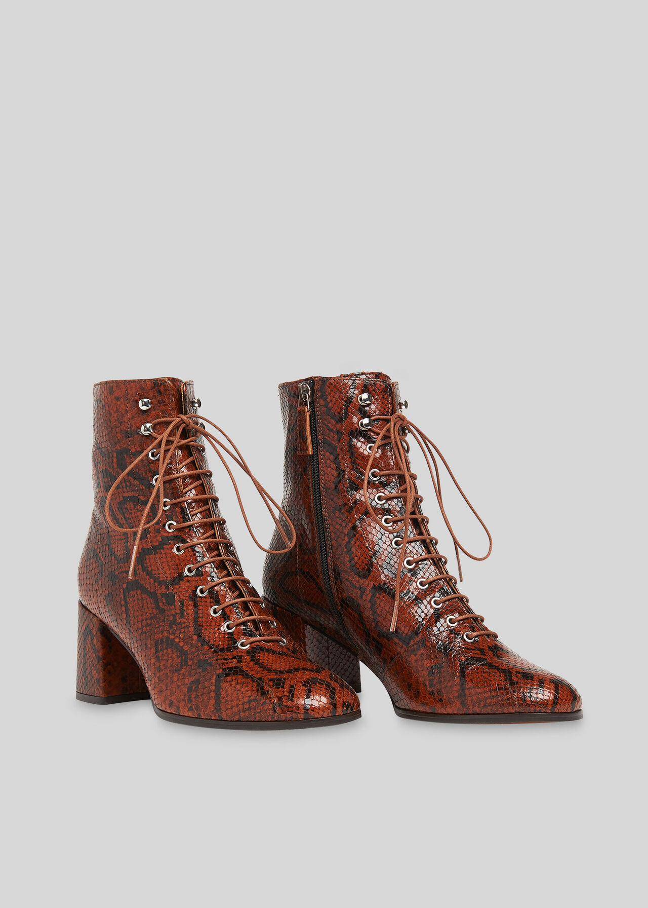 whistles amber leather lace up ankle boots