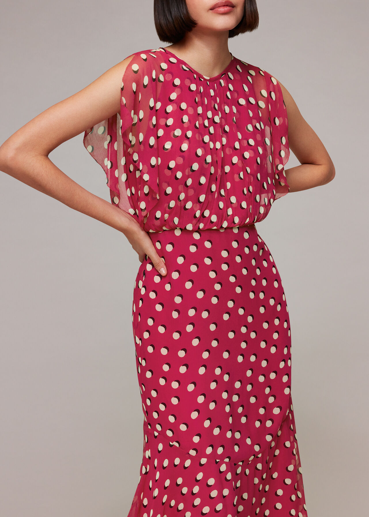 Moon Spot Print Midi Dress