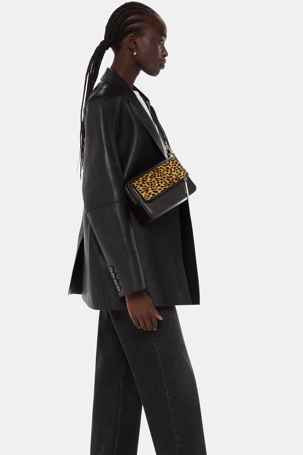 Bibi Leopard Crossbody Bag Black/Multi