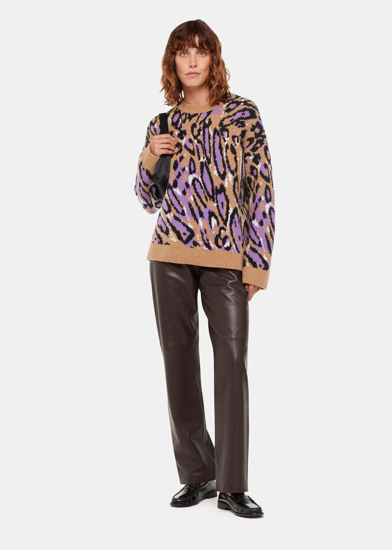 Waving Leopard Jacquard Knit