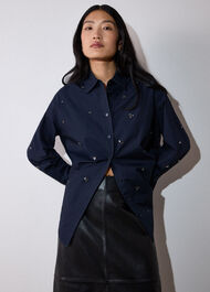 Jewelled Cotton Poplin Shirt