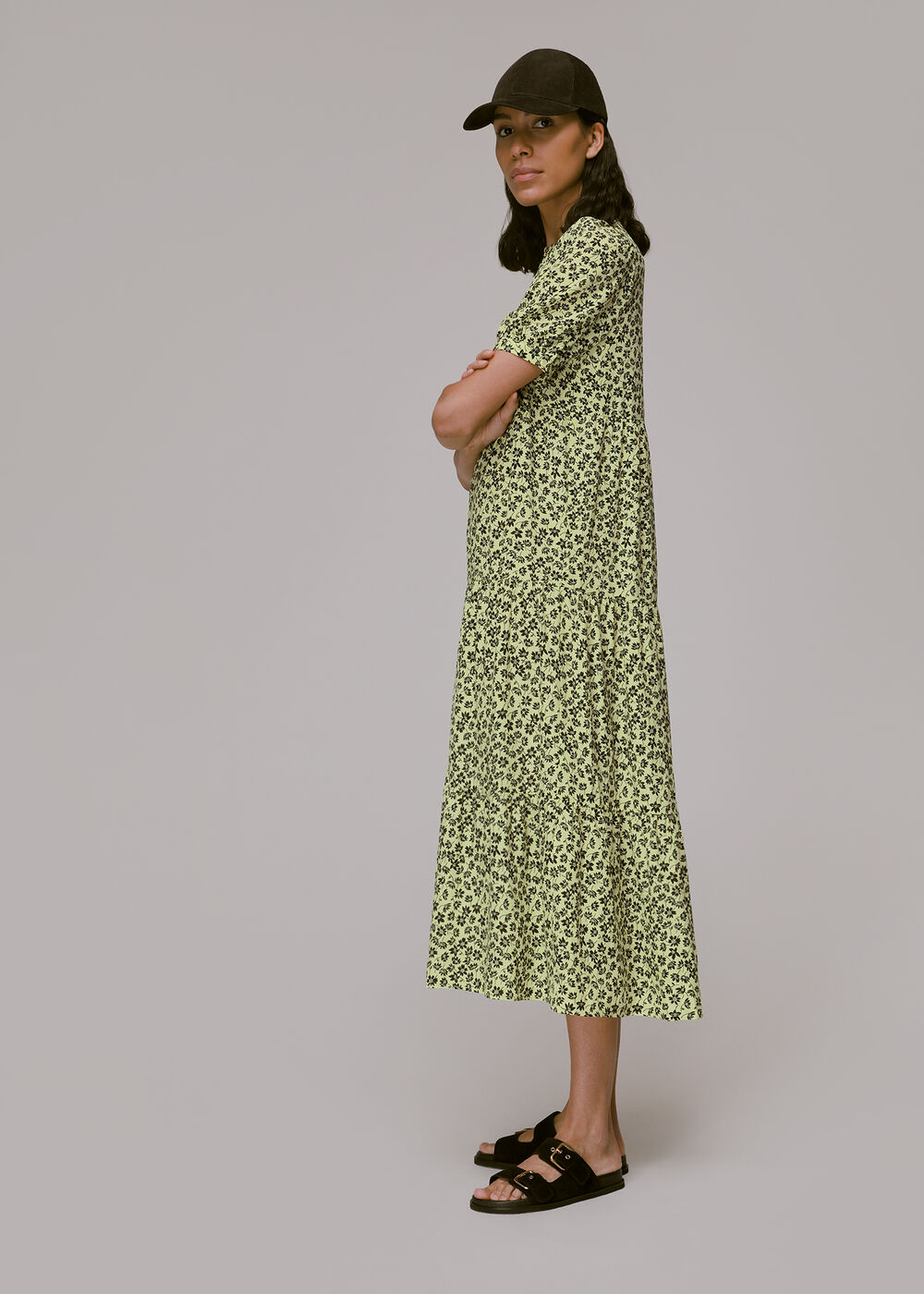 Buttercup Floral Trapeze Dress