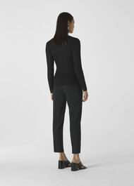 Scoop Neck Sparkle Cable Knit Black