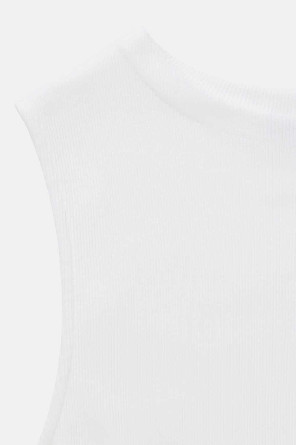 High Neck Rib Detail Tee