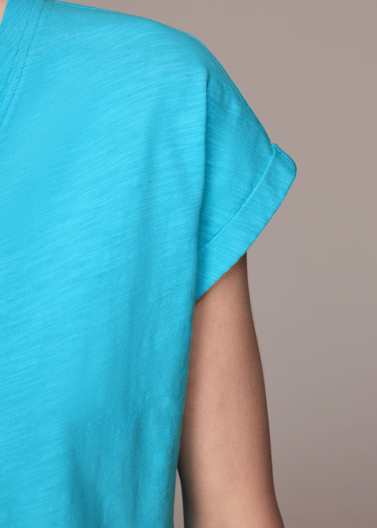 Willa V Neck Cap Sleeve Tee