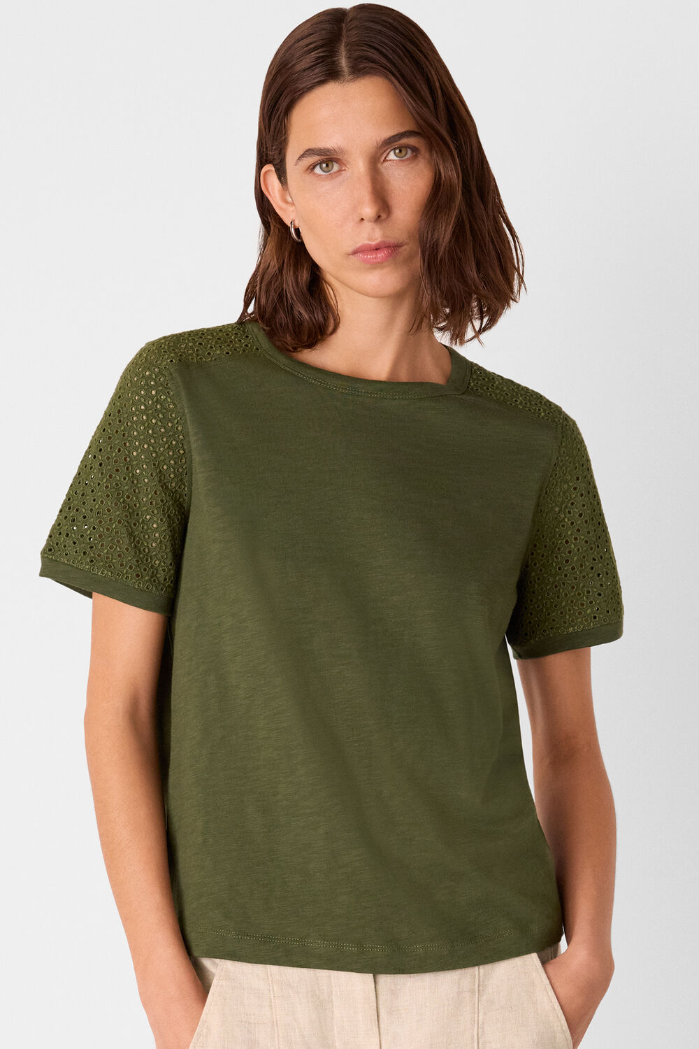 Broderie Sleeve Detail Tee
