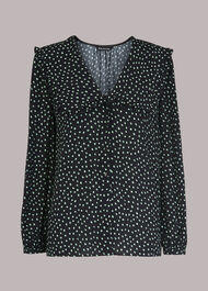 Stamp Spot Collar Top