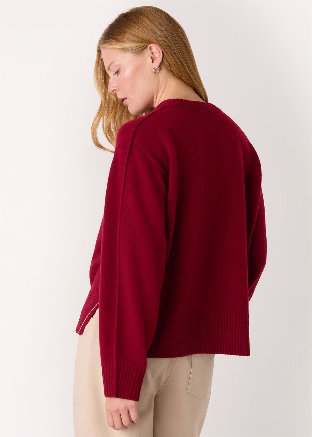 Side Stripe Detail Wool Knit