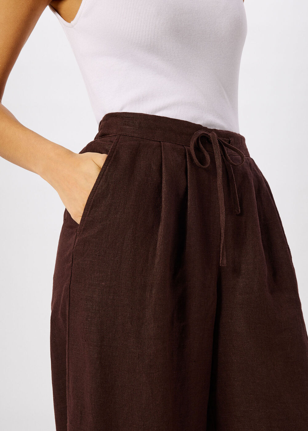 Wide Leg Linen Trouser