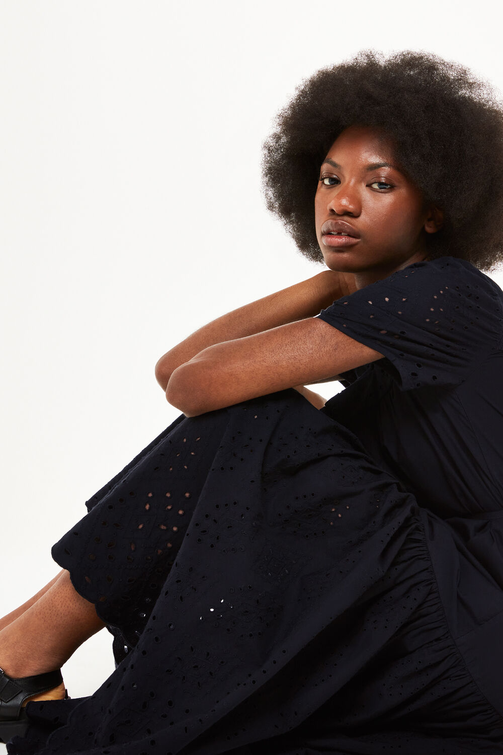 Broderie Poplin Trapeze Dress