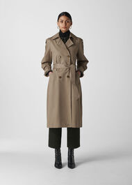 Imra Balloon Sleeve Trench Beige