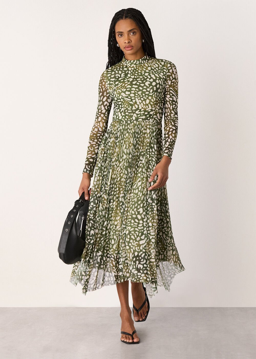 Animal Tiered Mesh Dress