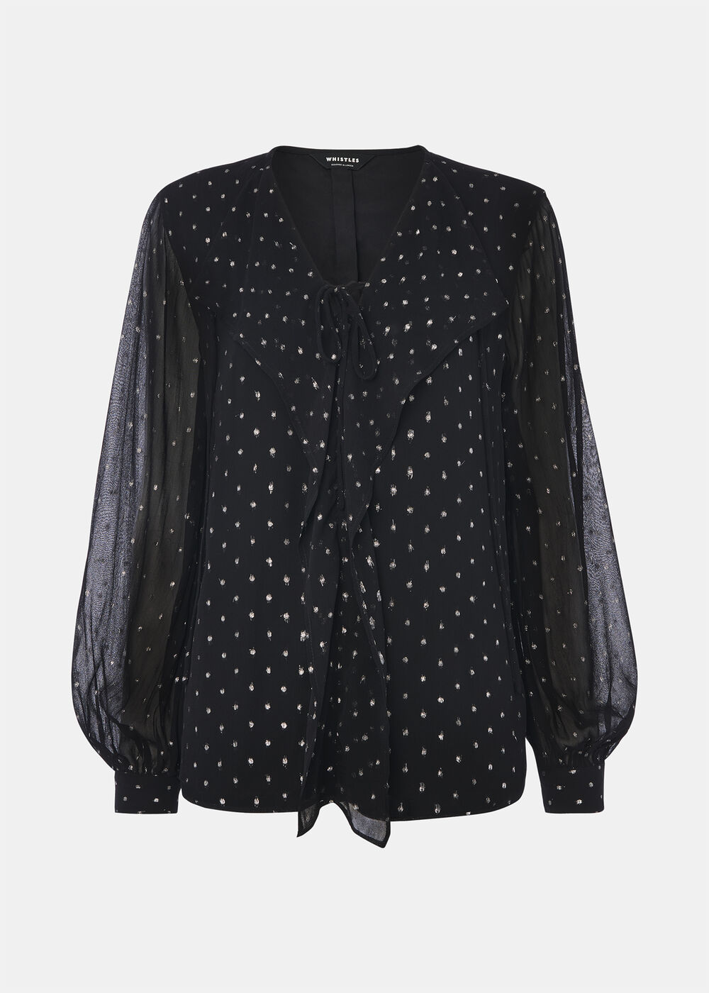 Metallic Dobby Frill Blouse