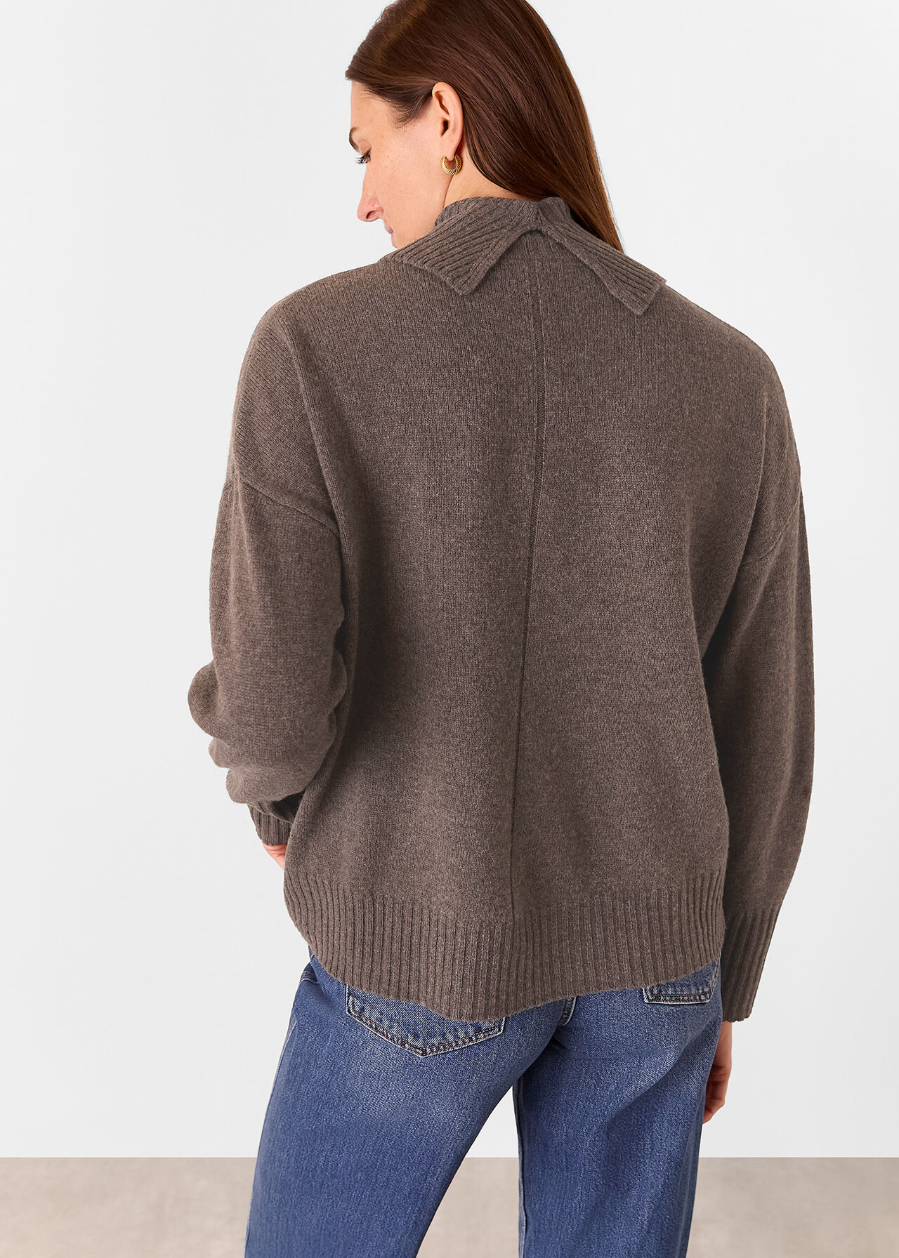 Wool Roll Neck Pocket Sweater