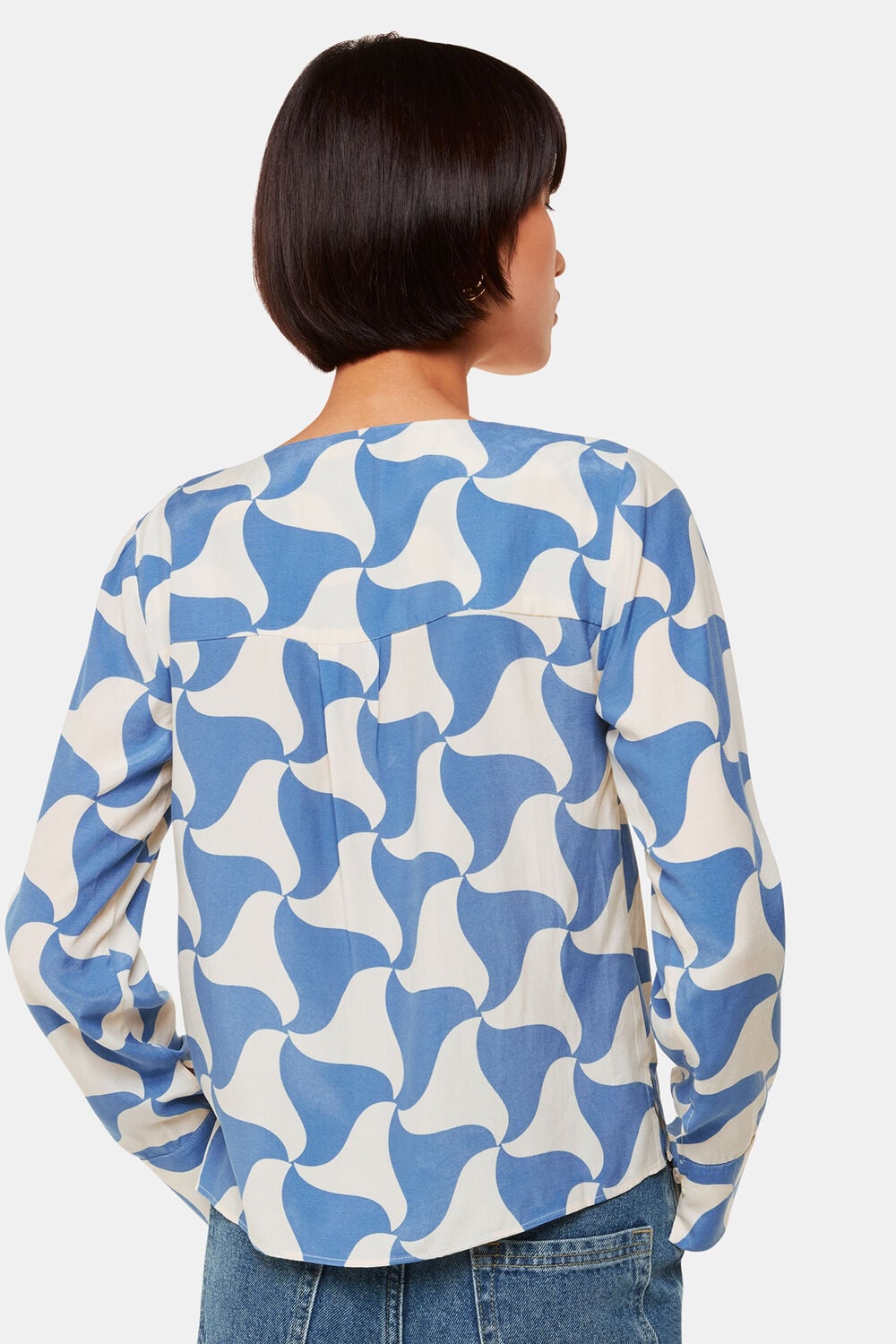 Blue Spun Triangle Blouse